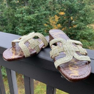 Sam Edelman Bay Slide Sandals - Natural Raffia